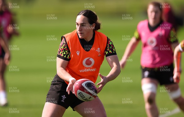 070426 - Wales Women Rugby Squad - Courtney Keight during training session ahead of the opening Women’s 6 Nations match against Scotland