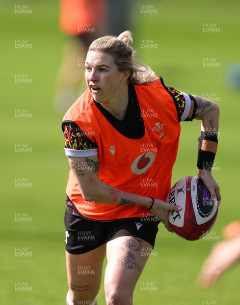070426 - Wales Women Rugby Squad - Keira Bevan during training session ahead of the opening Women’s 6 Nations match against Scotland
