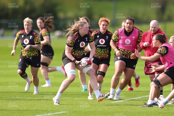 070426 - Wales Women Rugby Squad - Alaw Pyrs during training session ahead of the opening Women’s 6 Nations match against Scotland