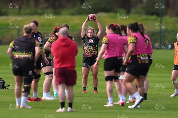 070426 - Wales Women Rugby Squad - Molly Reardon during training session ahead of the opening Women’s 6 Nations match against Scotland
