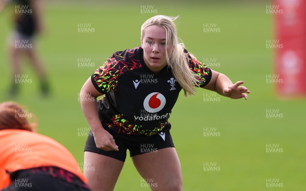 070426 - Wales Women Rugby Squad - Kelsie Webster during training session ahead of the opening Women’s 6 Nations match against Scotland