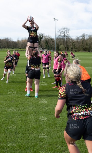 070426 - Wales Women Rugby Squad - The Wales team during training session ahead of the opening Women’s 6 Nations match against Scotland