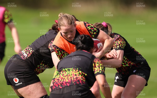 070426 - Wales Women Rugby Squad - Carys Cox during training session ahead of the opening Women’s 6 Nations match against Scotland
