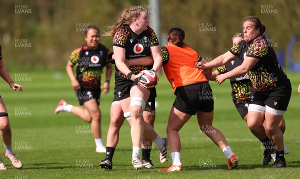 070426 - Wales Women Rugby Squad - Alaw Pyrs during training session ahead of the opening Women’s 6 Nations match against Scotland