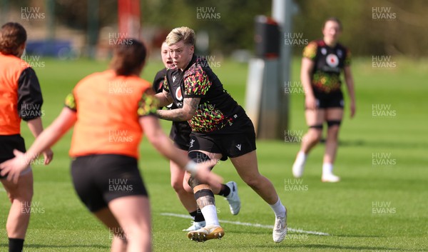 070426 - Wales Women Rugby Squad - Donna Rose during training session ahead of the opening Women’s 6 Nations match against Scotland