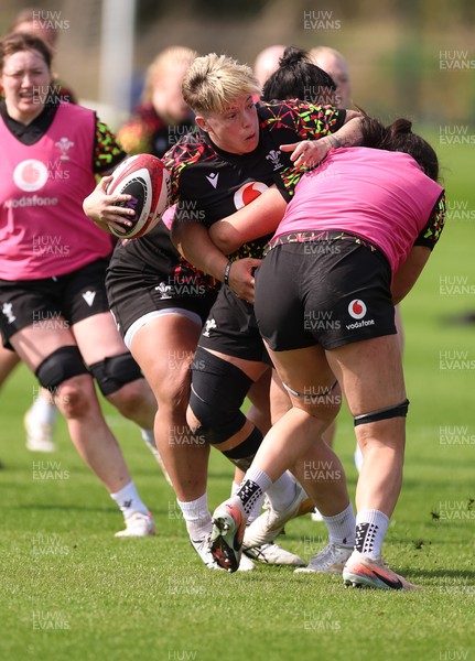 070426 - Wales Women Rugby Squad - Donna Rose during training session ahead of the opening Women’s 6 Nations match against Scotland