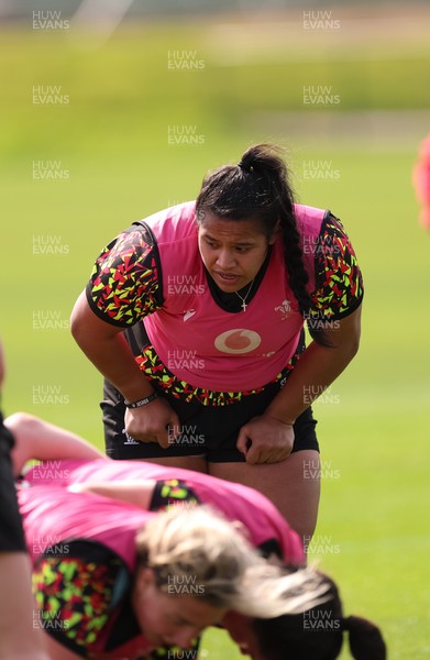 070426 - Wales Women Rugby Squad - Sisilia Tuipulotu during training session ahead of the opening Women’s 6 Nations match against Scotland