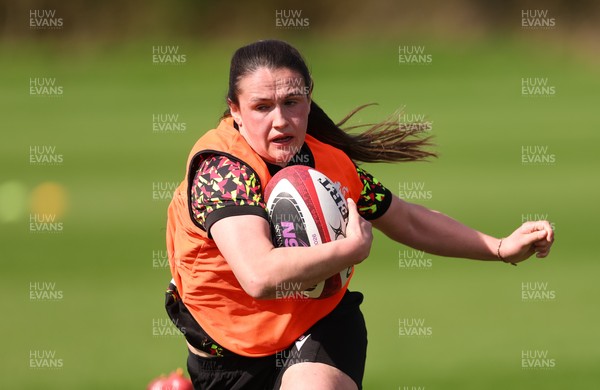 070426 - Wales Women Rugby Squad - Kayleigh Powell during training session ahead of the opening Women’s 6 Nations match against Scotland