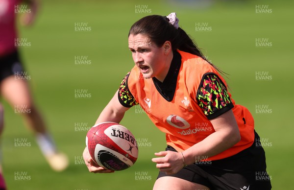 070426 - Wales Women Rugby Squad - Kayleigh Powell during training session ahead of the opening Women’s 6 Nations match against Scotland
