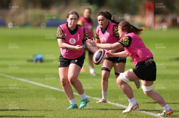 070426 - Wales Women Rugby Squad - Maisie Davies during training session ahead of the opening Women’s 6 Nations match against Scotland