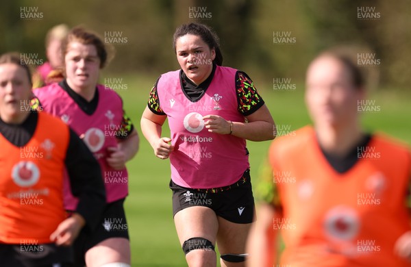 070426 - Wales Women Rugby Squad - Jorja Aiono during training session ahead of the opening Women’s 6 Nations match against Scotland