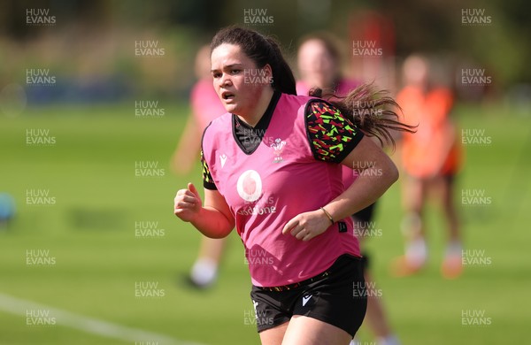 070426 - Wales Women Rugby Squad - Jorja Aiono during training session ahead of the opening Women’s 6 Nations match against Scotland