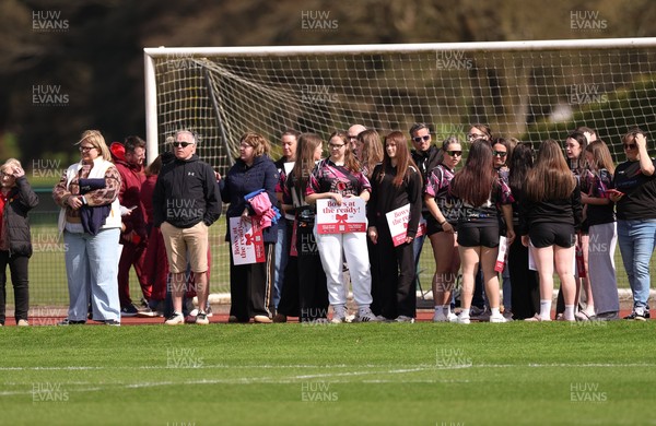 070426 - Wales Women Rugby Squad - Competition winners watch the Wales Women training session ahead of the opening Women’s 6 Nations match against Scotland
