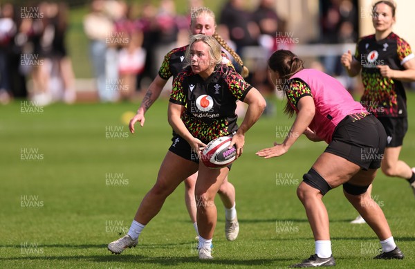 070426 - Wales Women Rugby Squad - during training session ahead of the opening Women’s 6 Nations match against Scotland