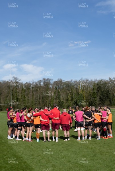 070426 - Wales Women Rugby Squad - The Wales squad during training session ahead of the opening Women’s 6 Nations match against Scotland