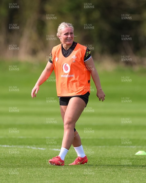 070426 - Wales Women Rugby Squad - Seren Singleton during training session ahead of the opening Women’s 6 Nations match against Scotland