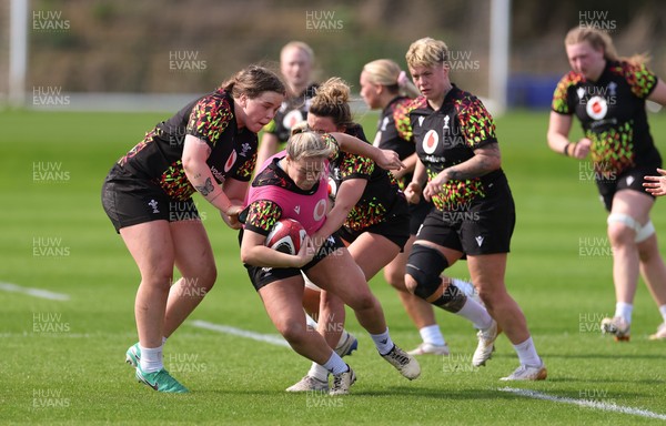 070426 - Wales Women Rugby Squad - Kelsey Jones during training session ahead of the opening Women’s 6 Nations match against Scotland