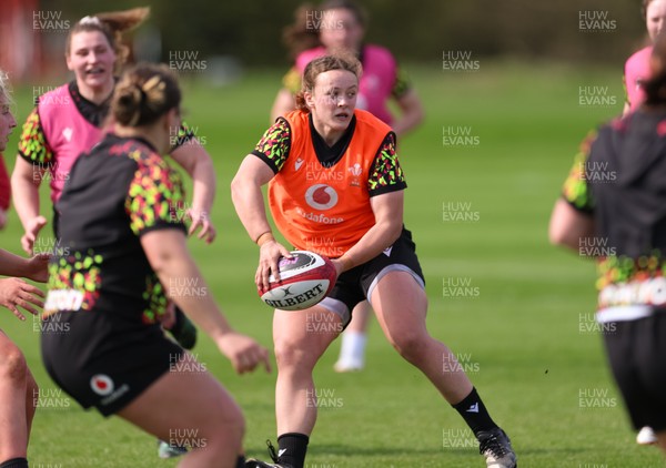 070426 - Wales Women Rugby Squad - Lleucu George during training session ahead of the opening Women’s 6 Nations match against Scotland