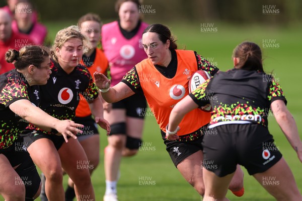 070426 - Wales Women Rugby Squad - Courtney Keight during training session ahead of the opening Women’s 6 Nations match against Scotland