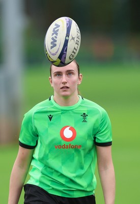 071026 Wales Women Rugby Training - Nel Metcalfe during a rugby training session ahead of the WXV matches in Japan