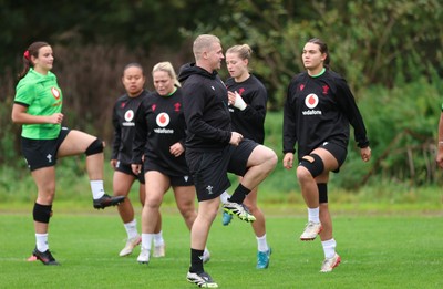 071026 Wales Women Rugby Training - The Wales Womens squad during a rugby training session ahead of the WXV matches in Japan