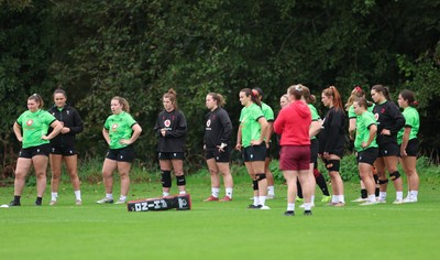 071026 Wales Women Rugby Training - The Wales Womens squad during a rugby training session ahead of the WXV matches in Japan