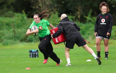 071026 Wales Women Rugby Training - Nel Metcalfe during a rugby training session ahead of the WXV matches in Japan