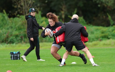 071026 Wales Women Rugby Training - Lleucu George during a rugby training session ahead of the WXV matches in Japan
