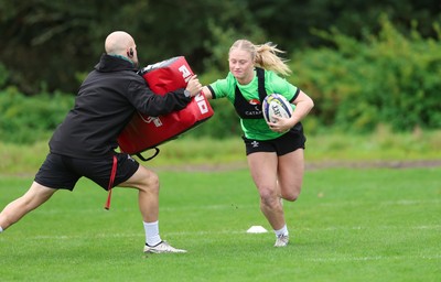 071026 Wales Women Rugby Training - Seren Lockwood during a rugby training session ahead of the WXV matches in Japan