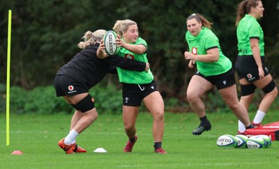 071026 Wales Women Rugby Training - Molly Reardon during a rugby training session ahead of the WXV matches in Japan