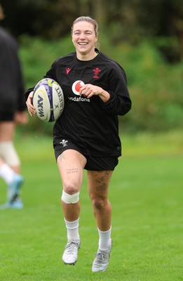 071026 Wales Women Rugby Training - Keira Bevan during a rugby training session ahead of the WXV matches in Japan