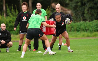 071026 Wales Women Rugby Training - Jenna De Vera during a rugby training session ahead of the WXV matches in Japan
