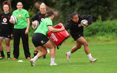 071026 Wales Women Rugby Training - Jenna De Vera during a rugby training session ahead of the WXV matches in Japan