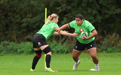 071026 Wales Women Rugby Training - Sisilia Tuipulotu during a rugby training session ahead of the WXV matches in Japan