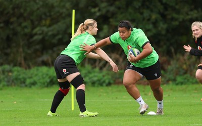 071026 Wales Women Rugby Training - Sisilia Tuipulotu during a rugby training session ahead of the WXV matches in Japan