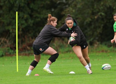 071026 Wales Women Rugby Training - Jorja Aiono during a rugby training session ahead of the WXV matches in Japan