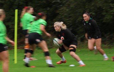 071026 Wales Women Rugby Training - Alex Callender during a rugby training session ahead of the WXV matches in Japan