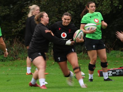 071026 Wales Women Rugby Training - Bryonie King during a rugby training session ahead of the WXV matches in Japan