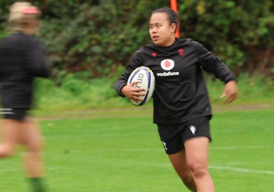 071026 Wales Women Rugby Training - Jenna De Vera during a rugby training session ahead of the WXV matches in Japan