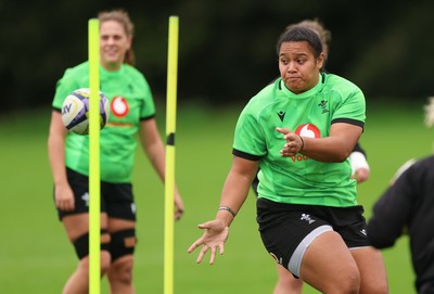 071026 Wales Women Rugby Training - Sisilia Tuipulotu during a rugby training session ahead of the WXV matches in Japan
