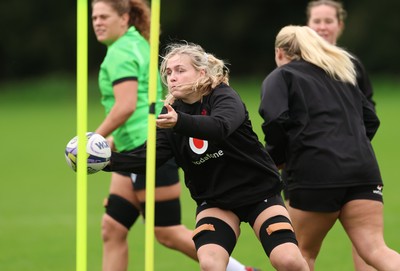 071026 Wales Women Rugby Training - Alex Callender during a rugby training session ahead of the WXV matches in Japan