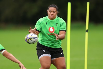 071026 Wales Women Rugby Training - Sisilia Tuipulotu during a rugby training session ahead of the WXV matches in Japan