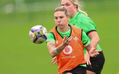 071026 Wales Women Rugby Training - Keira Bevan during a rugby training session ahead of the WXV matches in Japan
