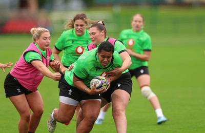 071026 Wales Women Rugby Training - Sisilia Tuipulotu during a rugby training session ahead of the WXV matches in Japan