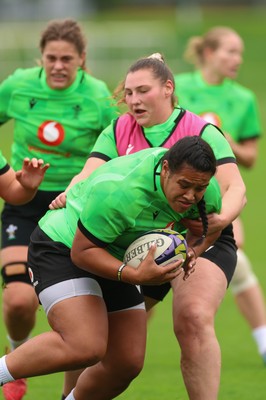 071026 Wales Women Rugby Training - Sisilia Tuipulotu during a rugby training session ahead of the WXV matches in Japan