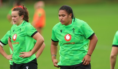 071026 Wales Women Rugby Training - Sisilia Tuipulotu during a rugby training session ahead of the WXV matches in Japan
