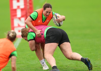 071026 Wales Women Rugby Training - Courtney Keight during a rugby training session ahead of the WXV matches in Japan