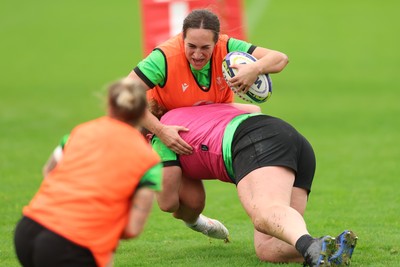 071026 Wales Women Rugby Training - Courtney Keight during a rugby training session ahead of the WXV matches in Japan