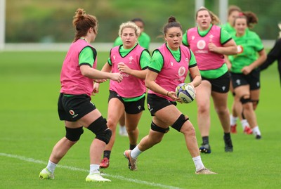 071026 Wales Women Rugby Training - Jorja Aiono during a rugby training session ahead of the WXV matches in Japan