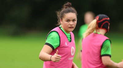 071026 Wales Women Rugby Training - Jorja Aiono during a rugby training session ahead of the WXV matches in Japan